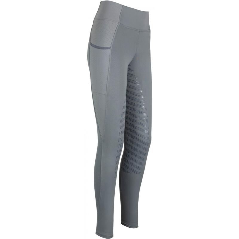 Sommer Damen Reitleggings Silikon Vollbesatz LEA light graphite