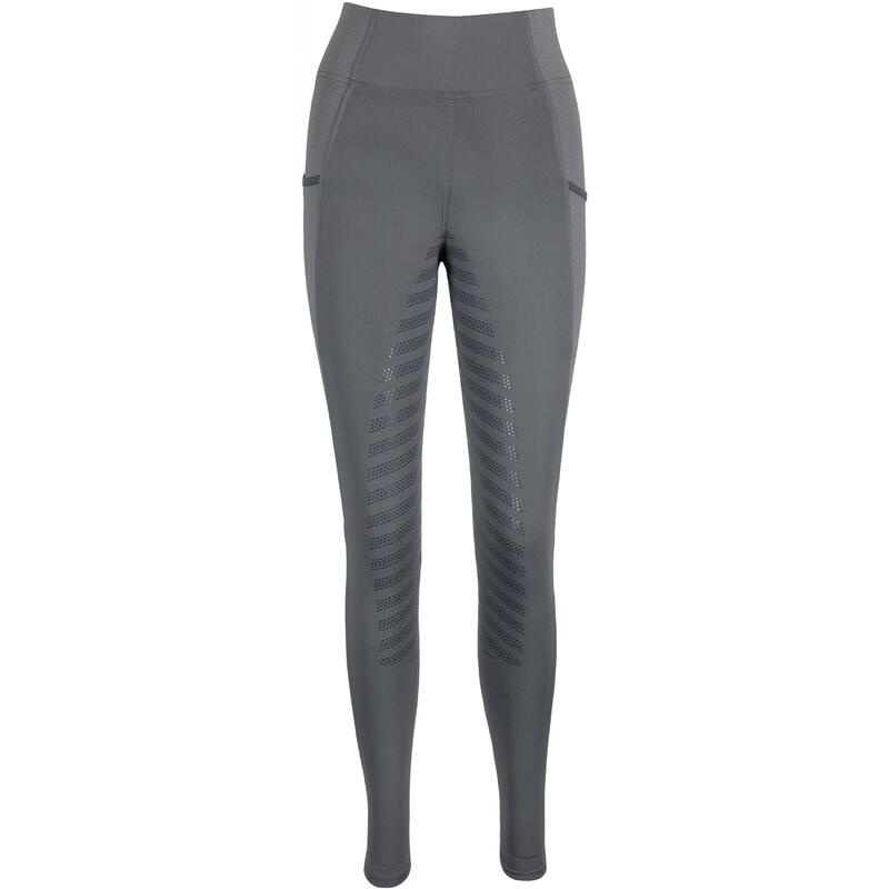 Sommer Damen Reitleggings Silikon Vollbesatz LEA light graphite