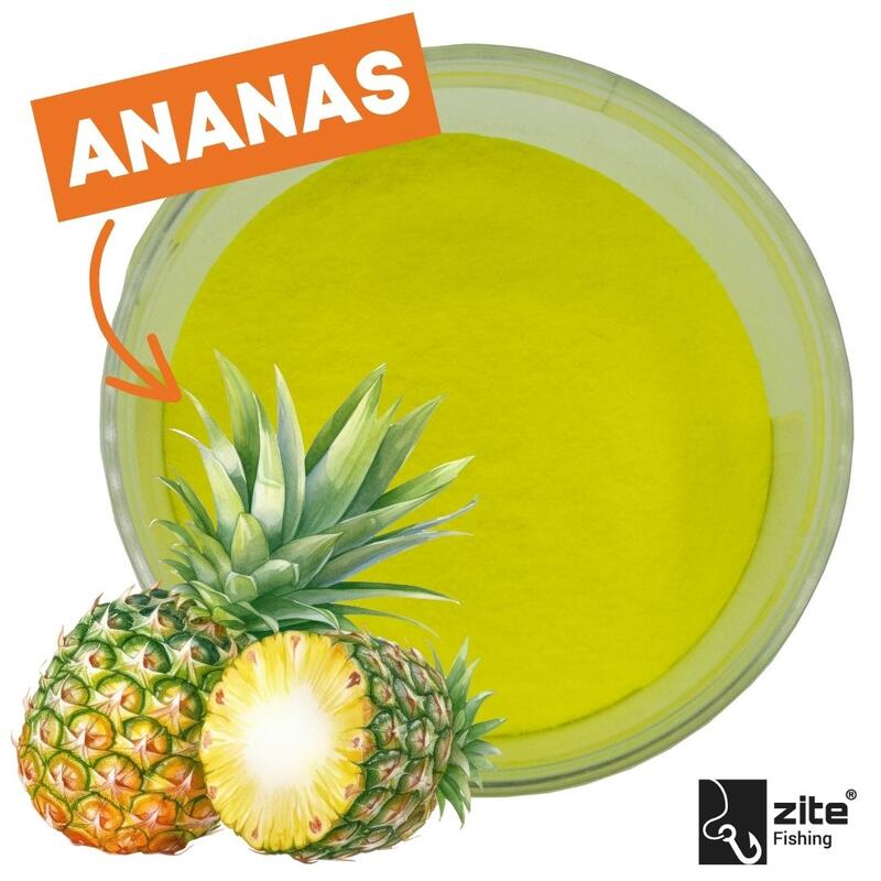 UV Boost Powder 50g Bait Dip Ananas Fluo Gelb für Karpfenangler