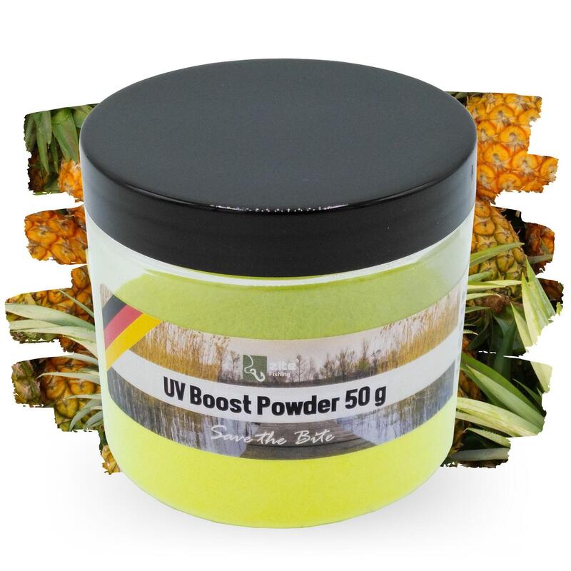 UV Boost Powder 50g Bait Dip Ananas Fluo Gelb für Karpfenangler