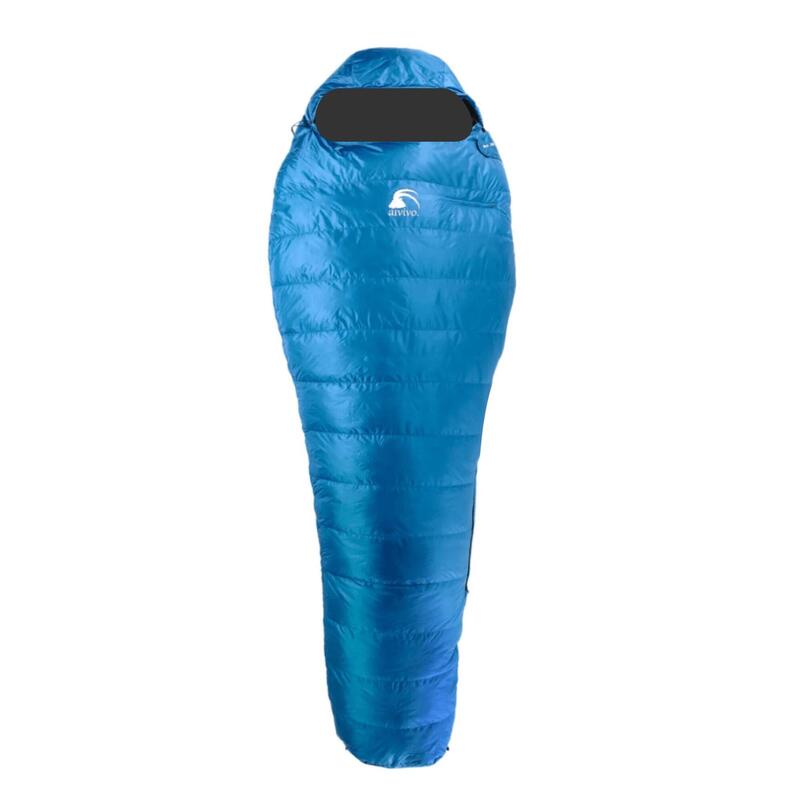 Daunen Mumienschlafsack Ibex 300 Blau Ultraleichter und warmer Schlafsack 790g