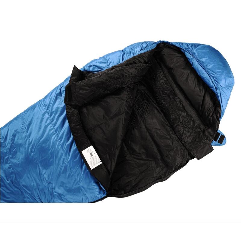 Daunen Mumienschlafsack Ibex 300 Blau Ultraleichter und warmer Schlafsack 790g