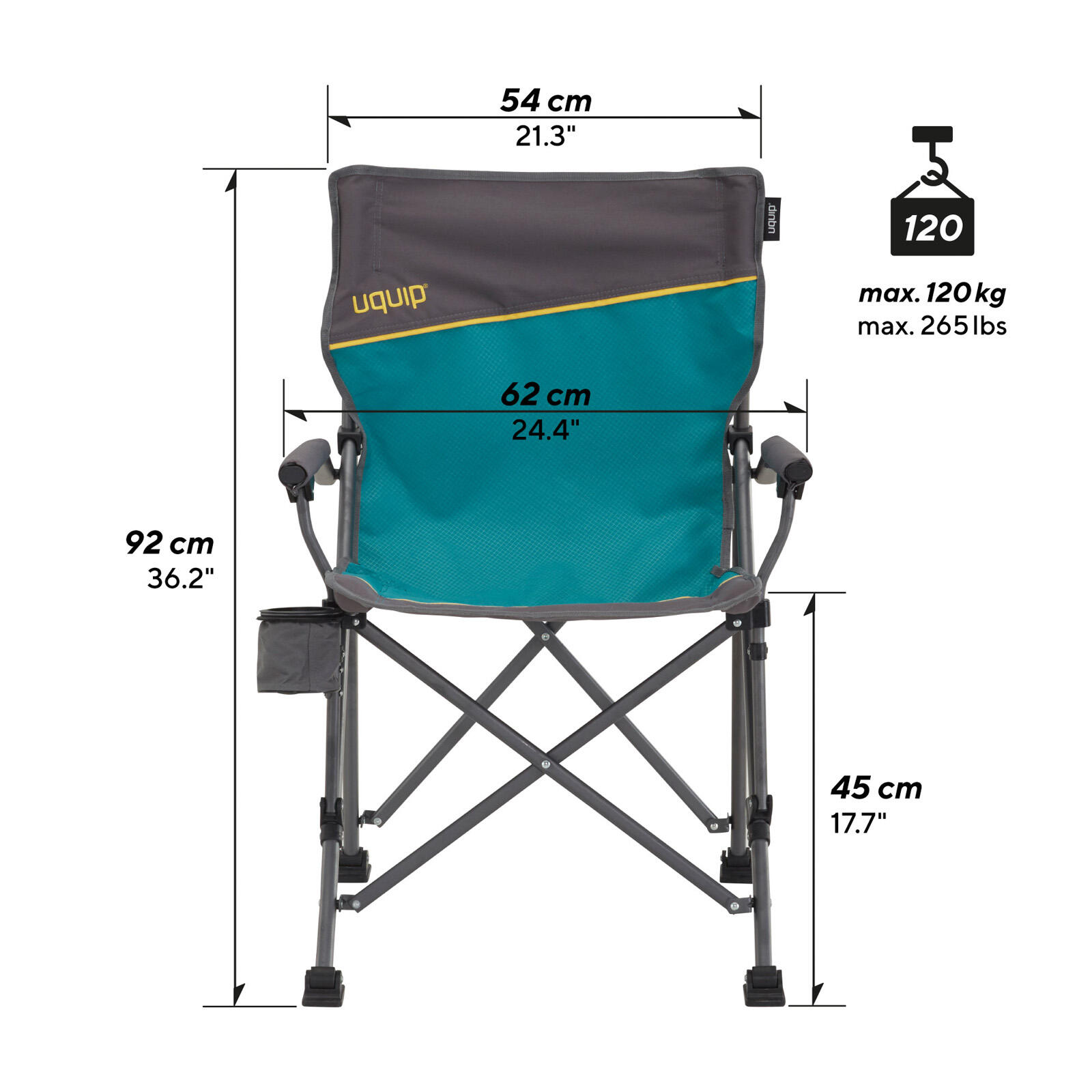 Campingstuhl Roxy Strandstuhl Faltstuhl Klappstuhl Faltbar Stahl 120 kg 2/7