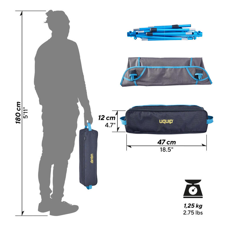 Campingstoel Infinity Lichtgewicht stoel Opvouwbaar Ultralicht aluminium 130 kg