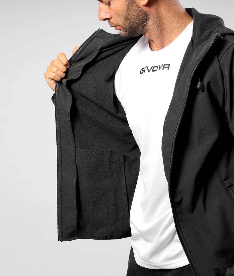 Unisex Givova Softshell Kurtka Czarna XL - Wiatroodporna i Oddychająca