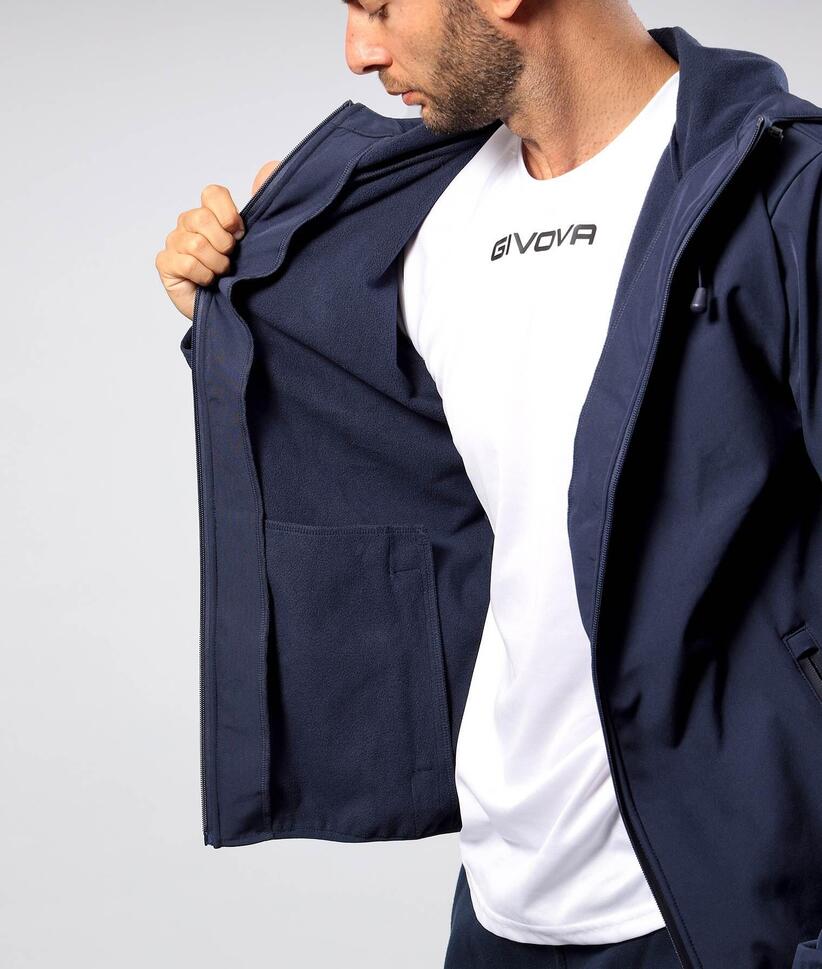 Unisex Givova Softshell Kurtka Niebieska XL - Wiatroodporna i Oddychająca