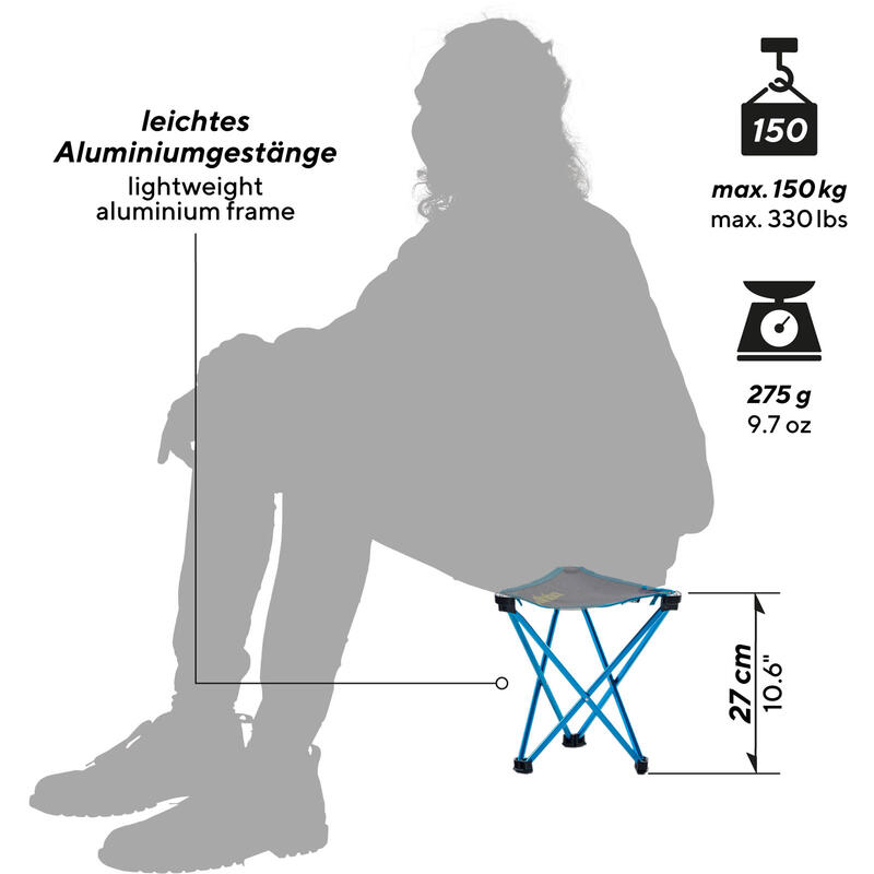 Lichtgewicht kruk Trinity M Mini driepootkruk Campingkruk 150 kg