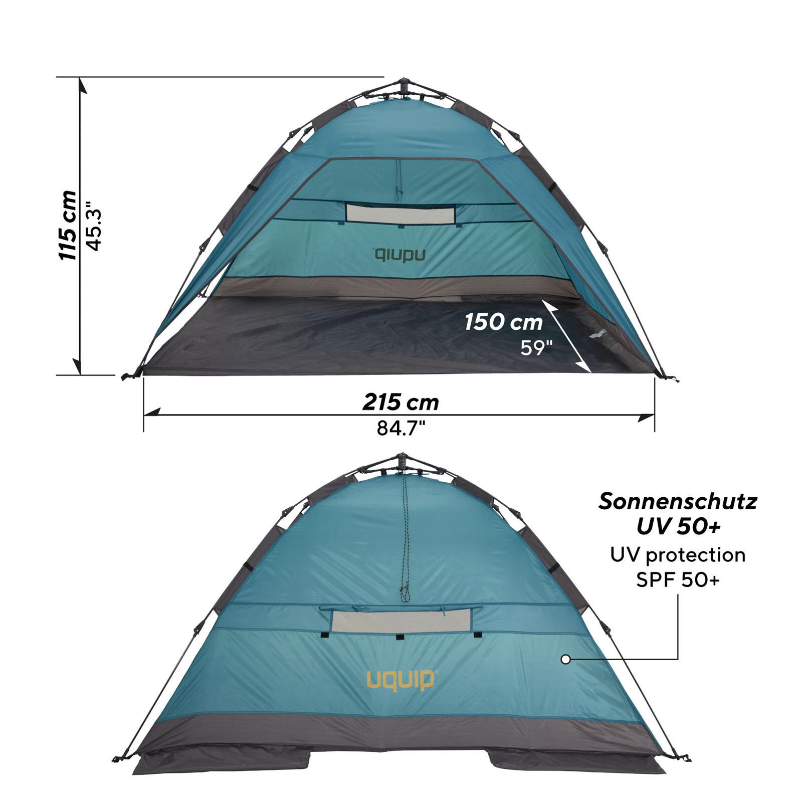 Automatisch strandschelp Buzzy strandtent reizen XL wind zonwering UV50+ 2/7
