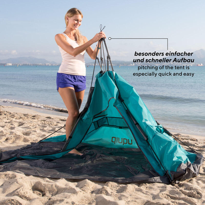 Automatisch strandschelp Buzzy strandtent reizen XL wind zonwering UV50+