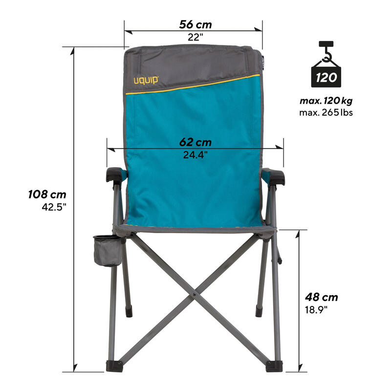 Campingstuhl Justy Strandstuhl Faltstuhl Klappstuhl XL Verstellbar 120 kg