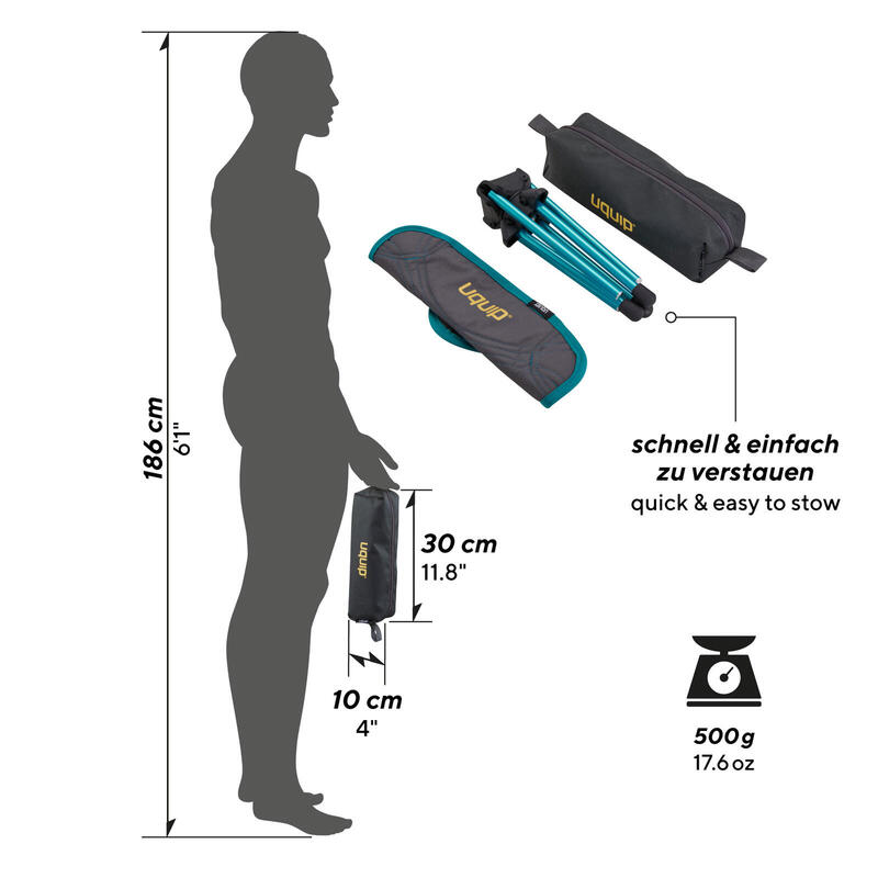 Tabouret de camping Three Sixty Mini 360° tripode léger 130 kg