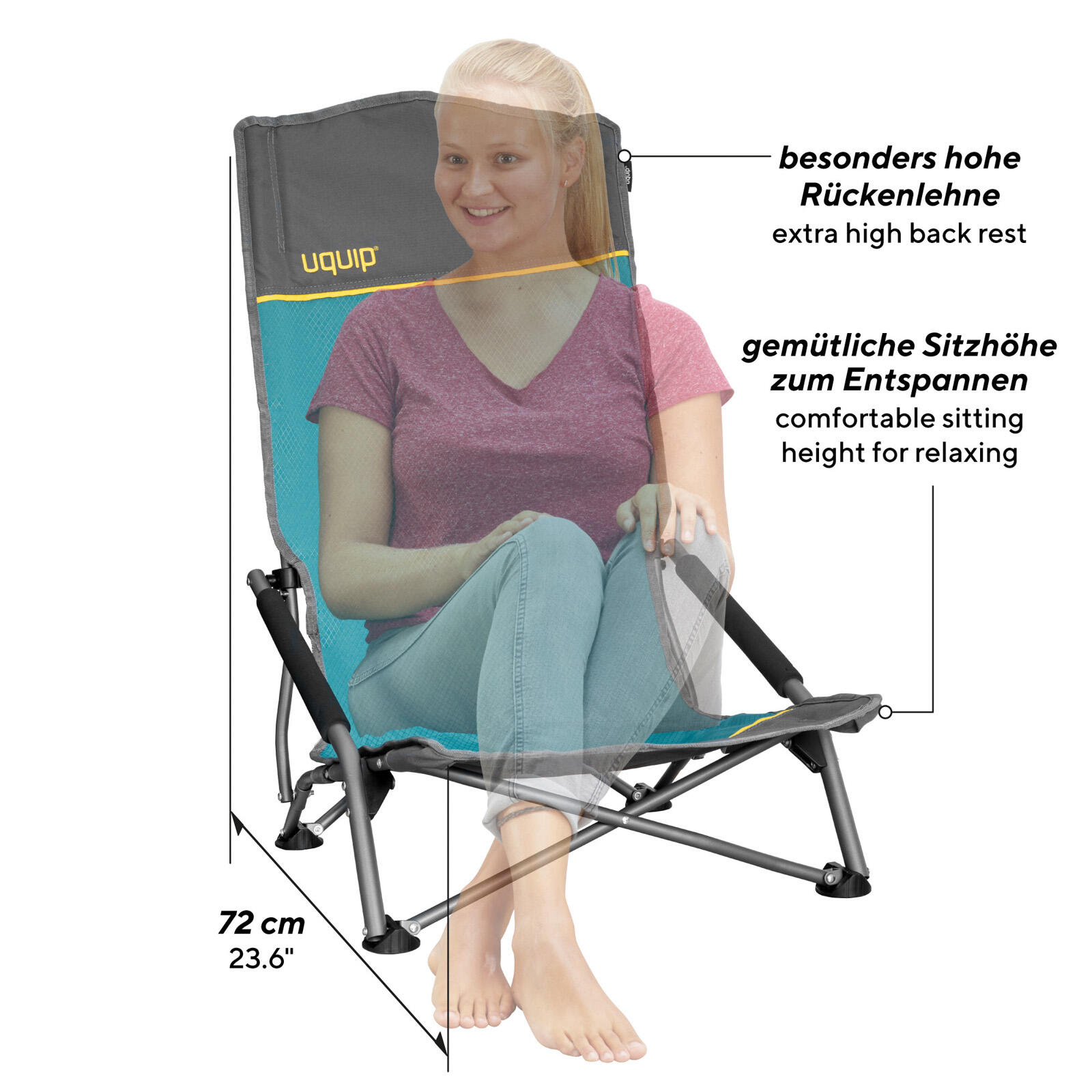 Chaise de plage Sandy XL camping pliante en acier 120kg 3/7