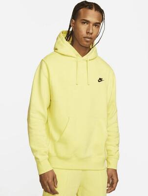 Felpa nike uomo club hoodie - giallo
