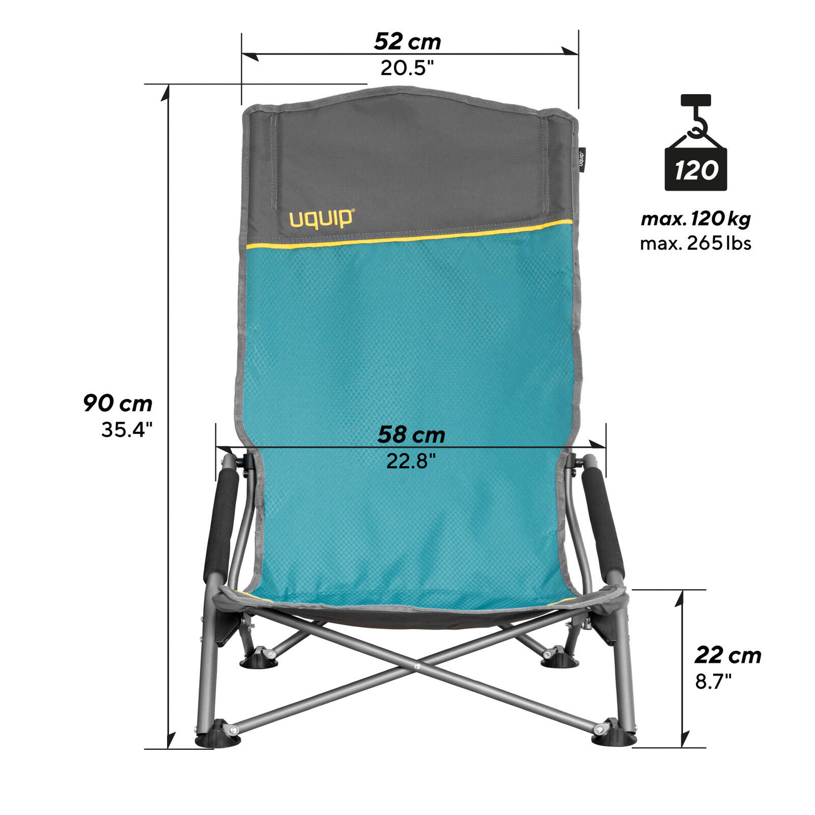 Chaise de plage Sandy XL camping pliante en acier 120kg 2/7