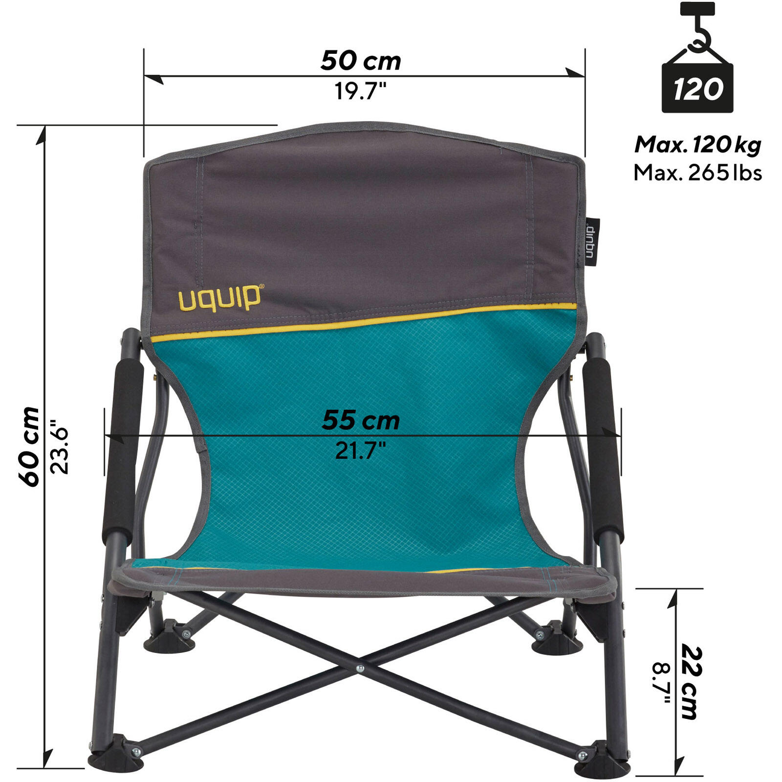 Strandstoel Zand Campingstoel Vouwstoel Laag 120 kg 2/7