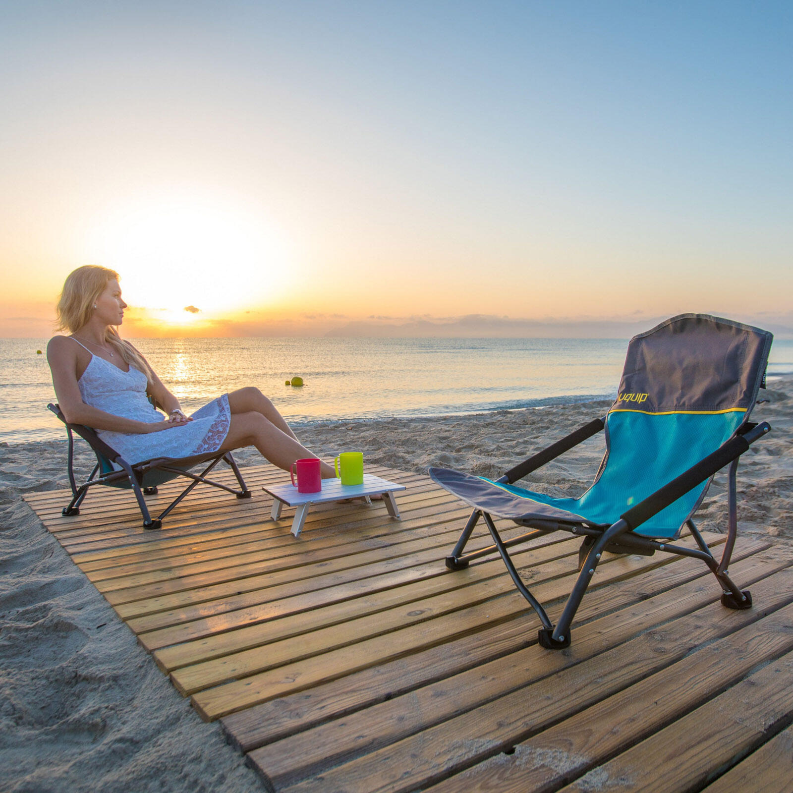 Silla de playa Sandy camping plegable Low 120 kg UQUIP Decathlon