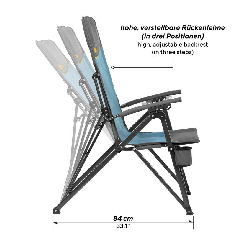 Campingstuhl Becky Strandstuhl Faltstuhl Klappstuhl Verstellbar 120 kg