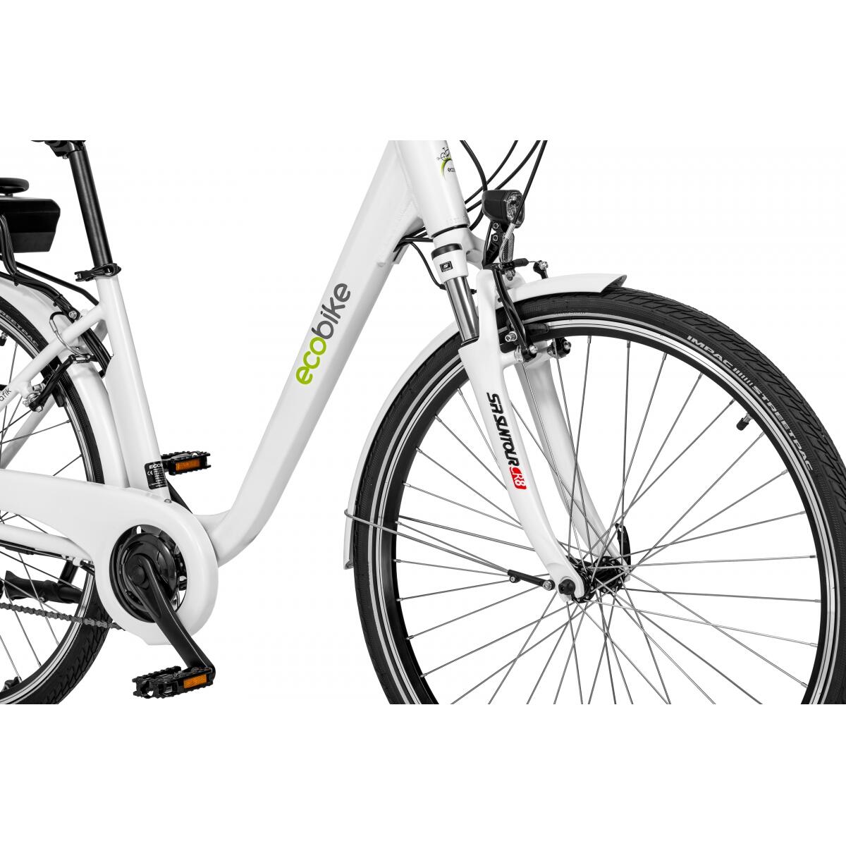 Ecobike rower elektryczny Traffic D 28" 17 white z baterią 17,5 Ah 6/7