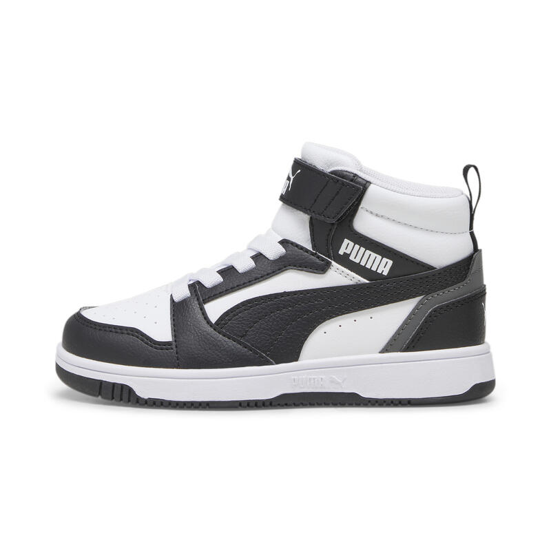 Rebound V6 Mid sneakers voor kinderen PUMA White Black Shadow Gray