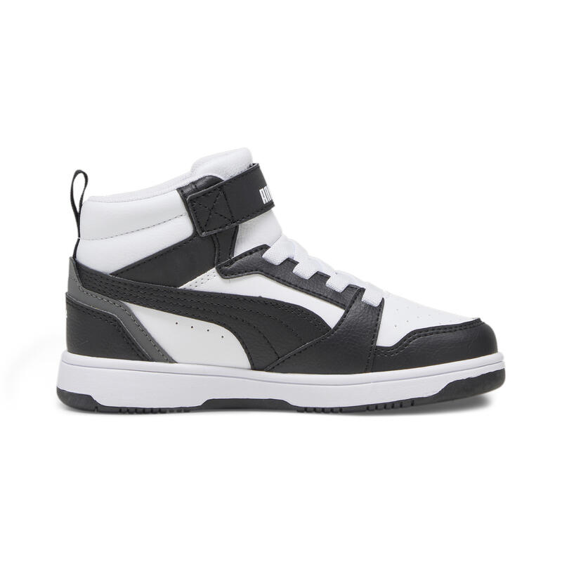 Rebound V6 Mid Sneakers Kinder PUMA White Black Shadow Gray