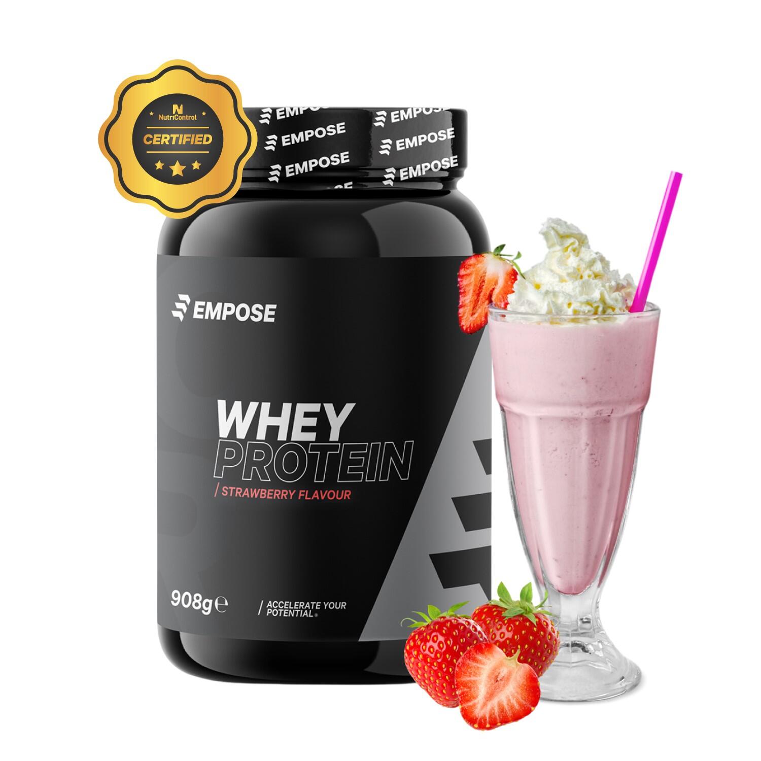 EMPOSE Whey Protein - Eiwit Poeder - Aardbei - 908 gram