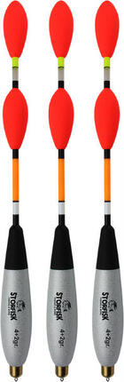 3 x Allroundposen Angelposen (4+2 g) mit Doppelkugel-Antenne, vorgebleit