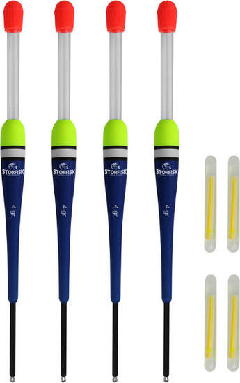 4er Set Knicklichtposen Laufposen (4 g) Blau inkl. 4 Knicklichter
