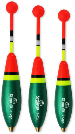 3er Set Forellenpose -Fat-, vorgebleit (5+2 g, 3+2 g, 2+2 g) Grün Kugel-Antenne