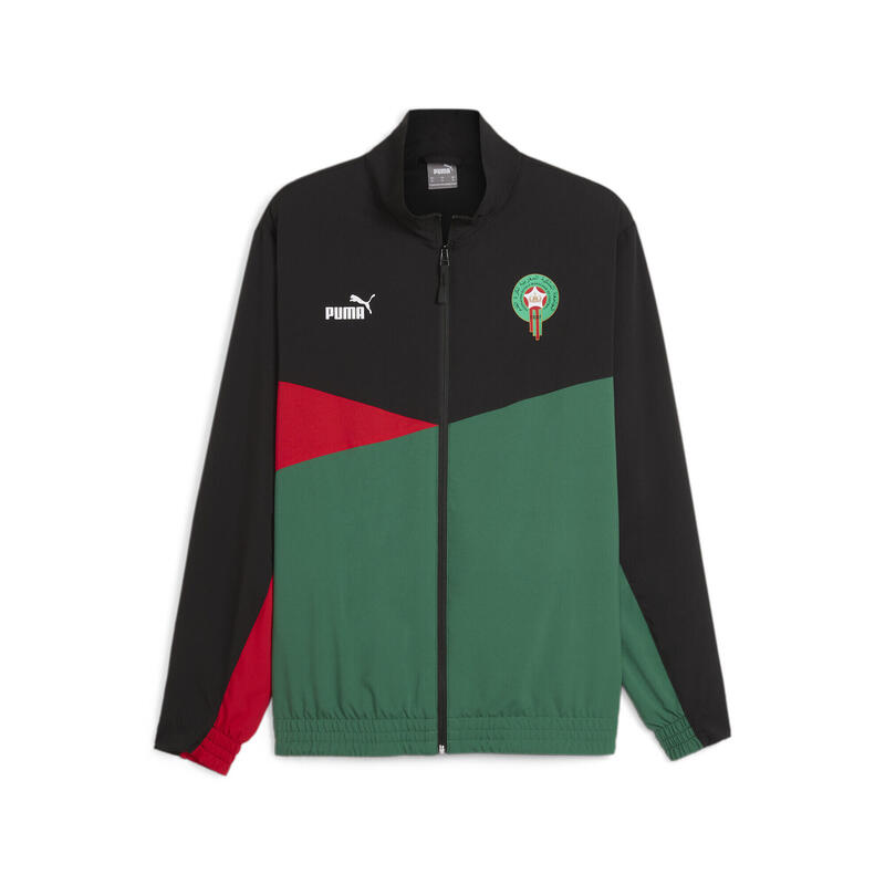 Veste de football tissée Maroc PUMA Black Vine For All Time Red Green