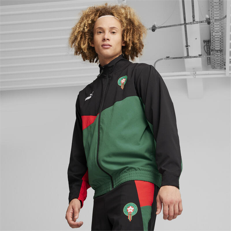 Veste de football tissée Maroc PUMA Black Vine For All Time Red Green