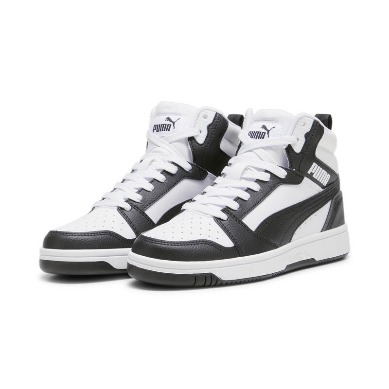 Rebound V6 Mid cipők Youth PUMA White Black Shadow Gray