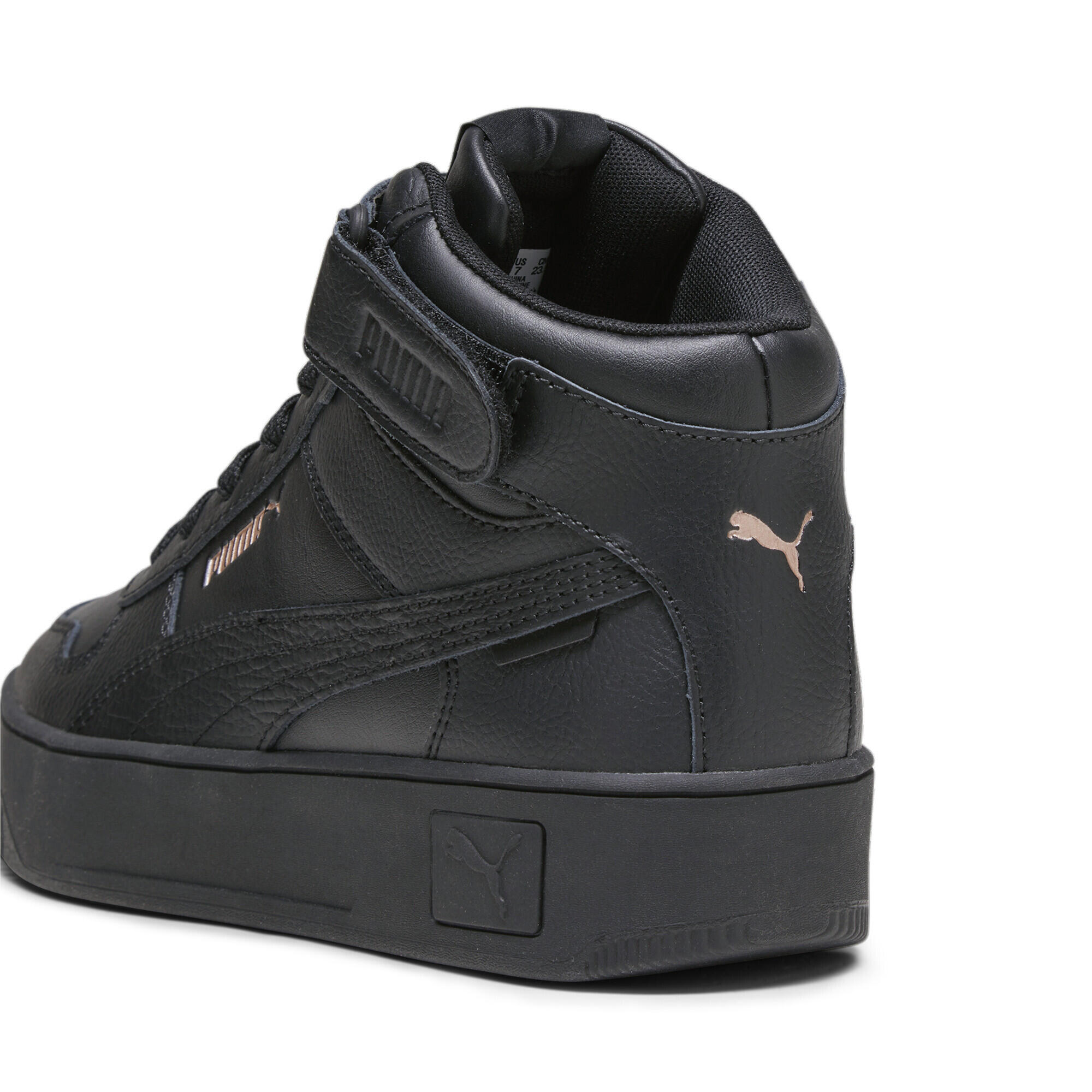 Sapatilhas Carina Street Mid para mulher PUMA Black Rose Gold Metallic 4/7