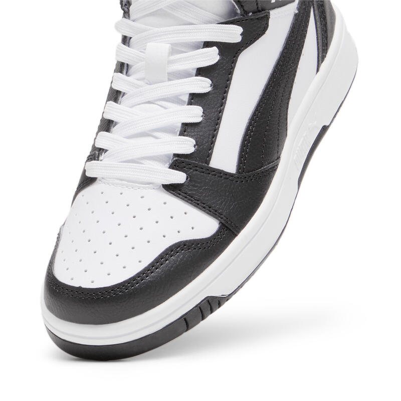 Rebound V6 Mid sneakers voor jongeren PUMA White Black Shadow Gray