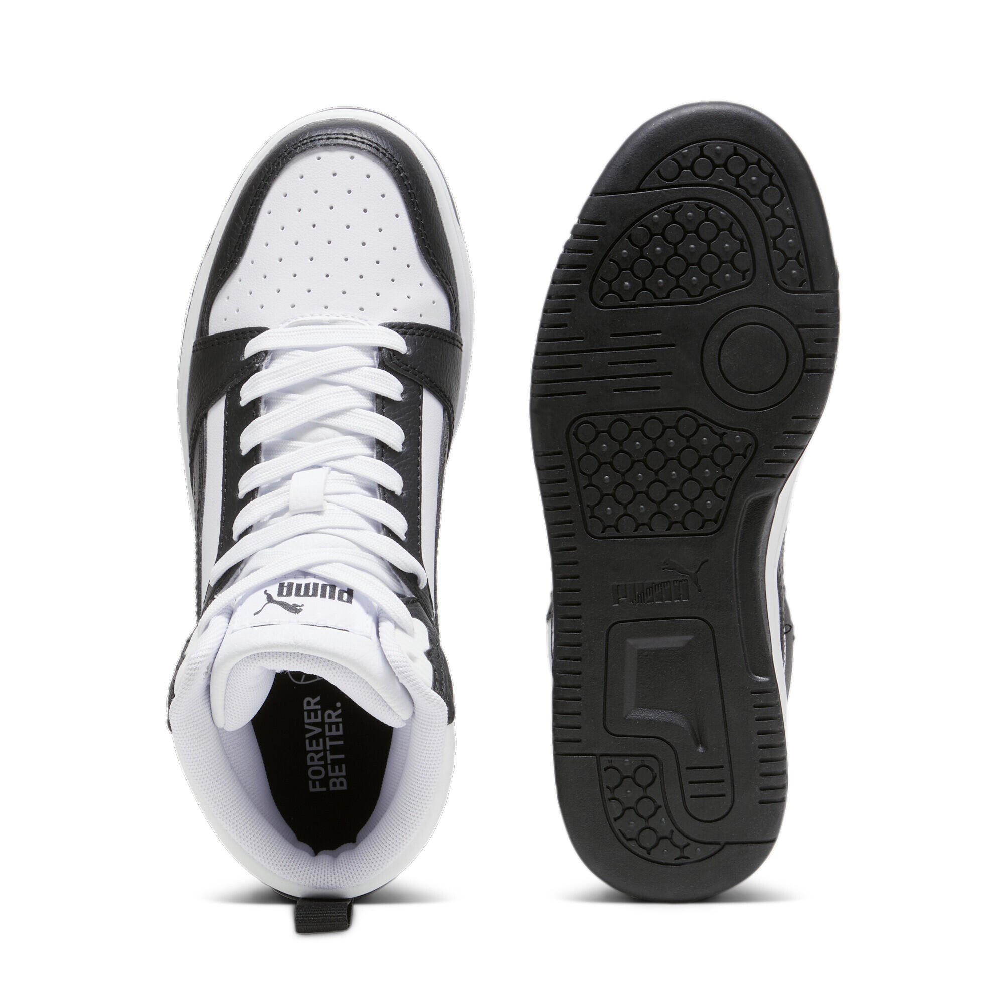 Sneakers Rebound V6 Mid da ragazzi PUMA White Black Shadow Gray 4/15