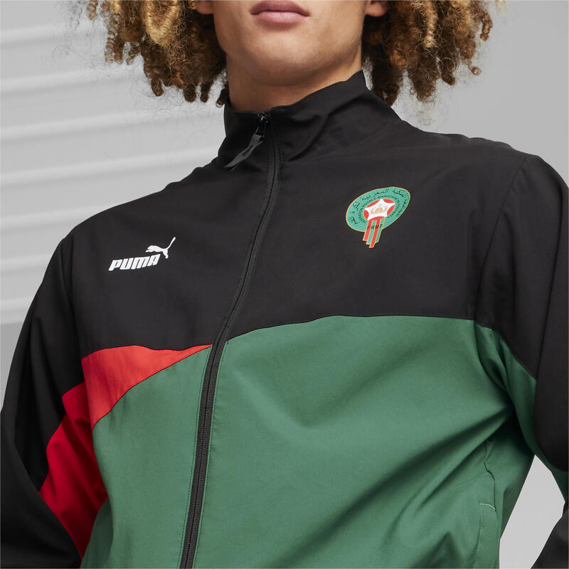 Veste de football tissée Maroc PUMA Black Vine For All Time Red Green