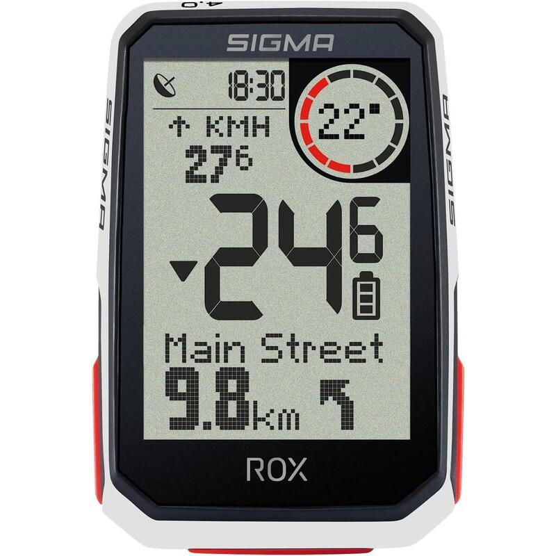 Compteur de vélo GPS ROX 4.0 avec support de guidon standard - blanc