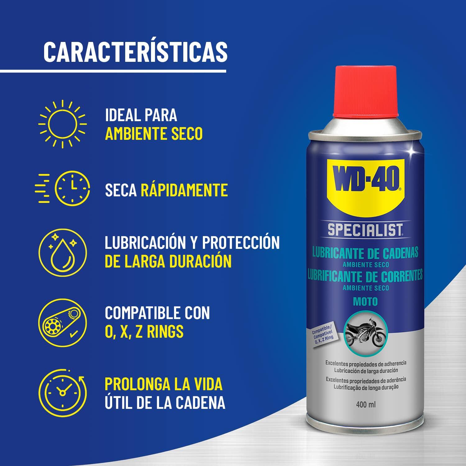 Pacote de manutenção de motos Lubrificante de corrente para ambiente seco 3/3