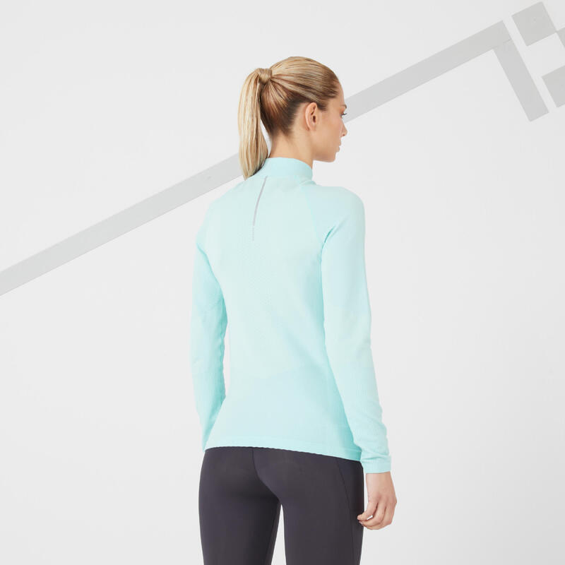 Refurbished - Laufshirt langarm Damen seamless Kiprun Skincare grün  - SEHR GUT