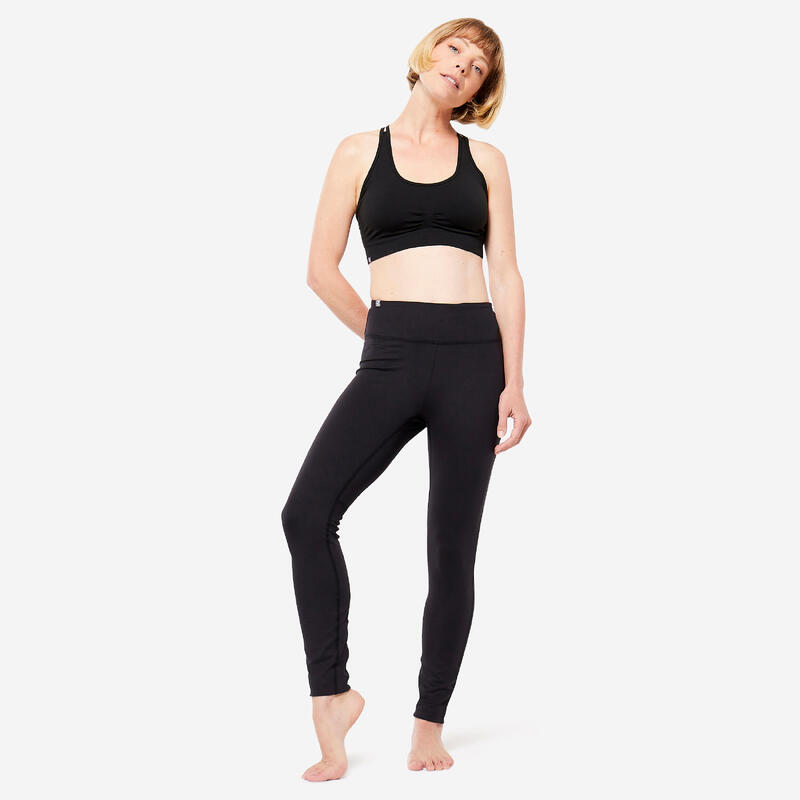 Refurbished - Leggings Damen dynamisches Yoga - schwarz - SEHR GUT