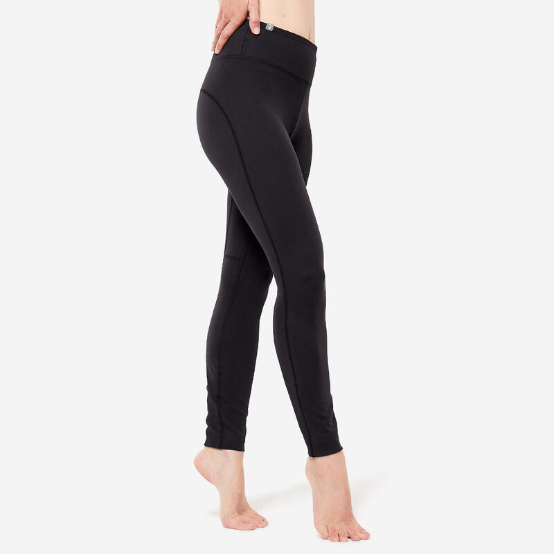 Refurbished - Leggings Damen dynamisches Yoga - schwarz - SEHR GUT
