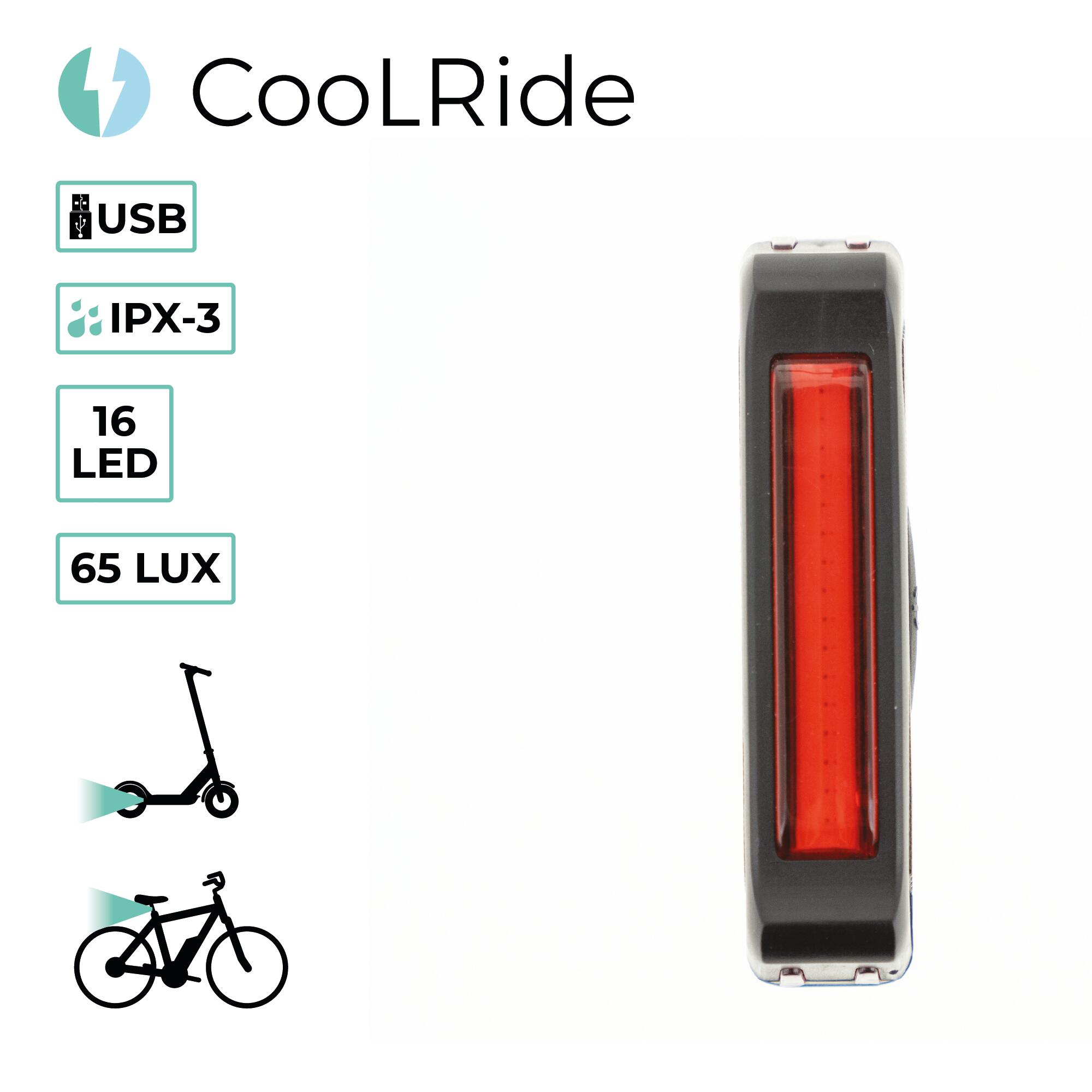 Eclairage arrière USB - Certifié IPX-3 - Détection freinage - Vélo, Trottinette 2/5
