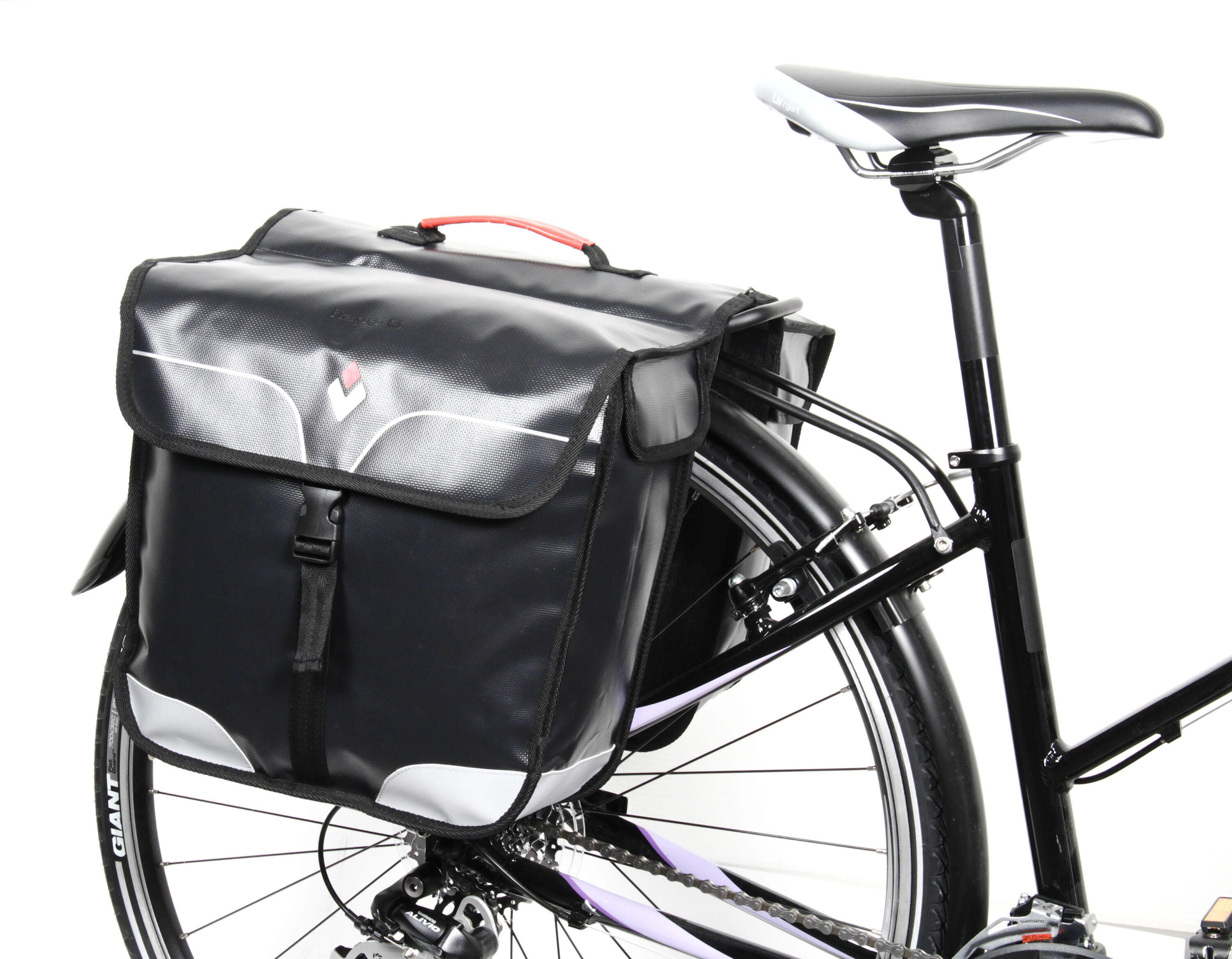 HAPO-G Waterdichte dubbele stevige fietstas met klittenbandsluiting op bagagedrager P2R