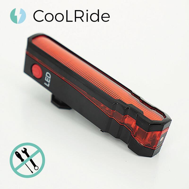 Eclairage vélo arrière USB avec laser - Fixation Universelle - Vélo, trottinette