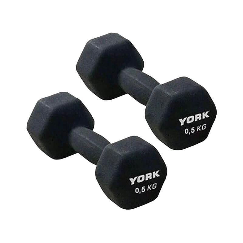 YORK York Neoprene Hex Dumbbells 0.5kg Pair