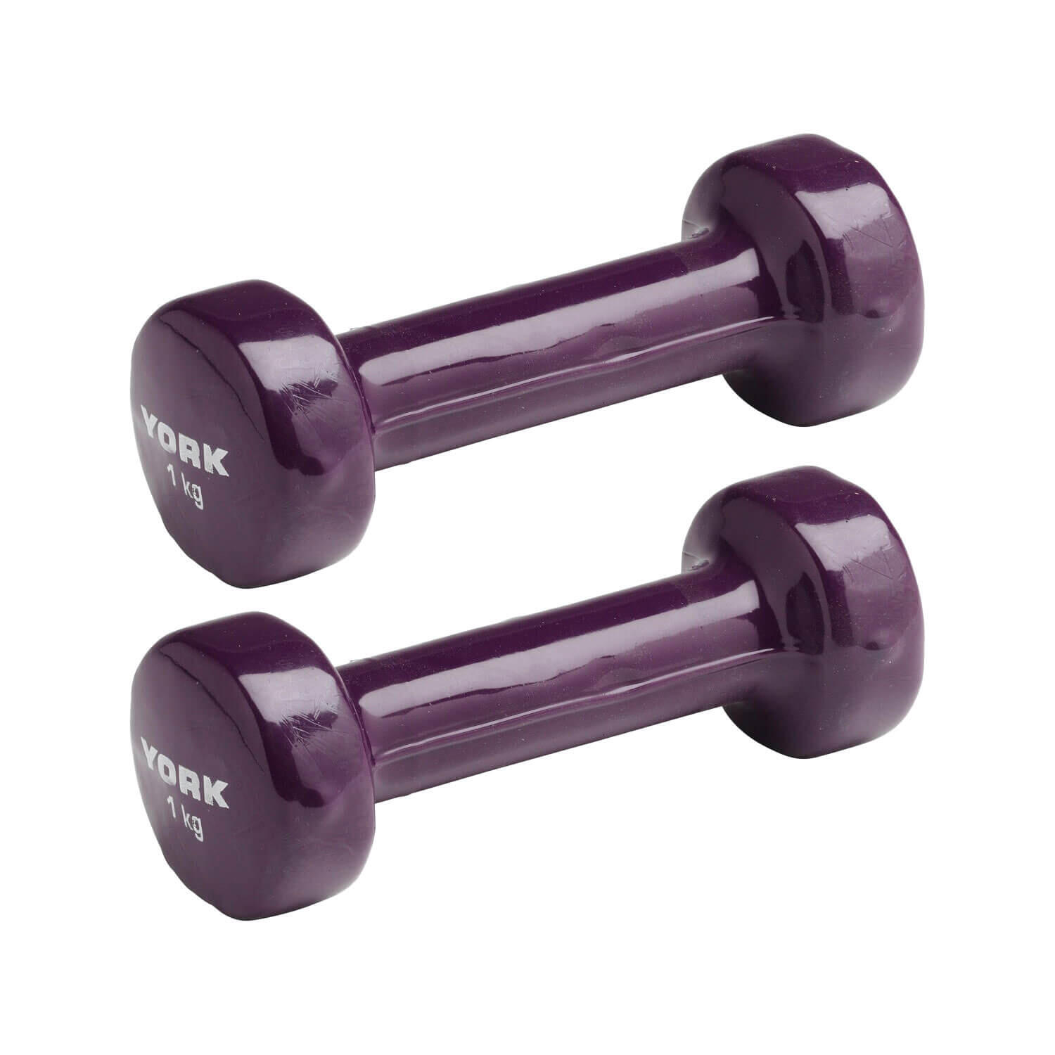 York Vinyl Dipped Dumbbells 2 x 1kg 1/3