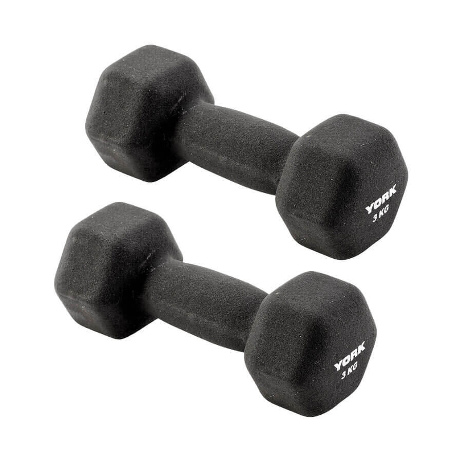 YORK York Neoprene Hex Dumbbells 3kg Pair