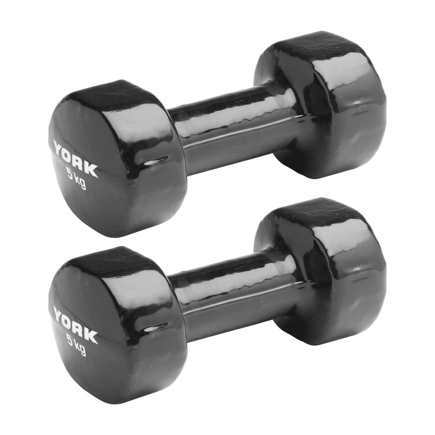 York Vinyl Dipped Dumbbells 2 x 5kg 3/3