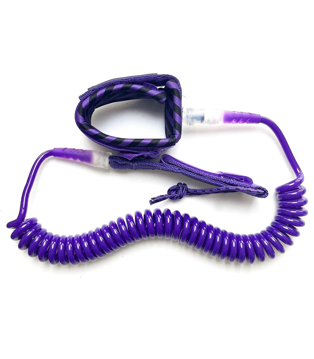 Leash SUP Paddle Cheville Sécurité 3m Spiralé Stand Up Paddle Board Violet 2/3