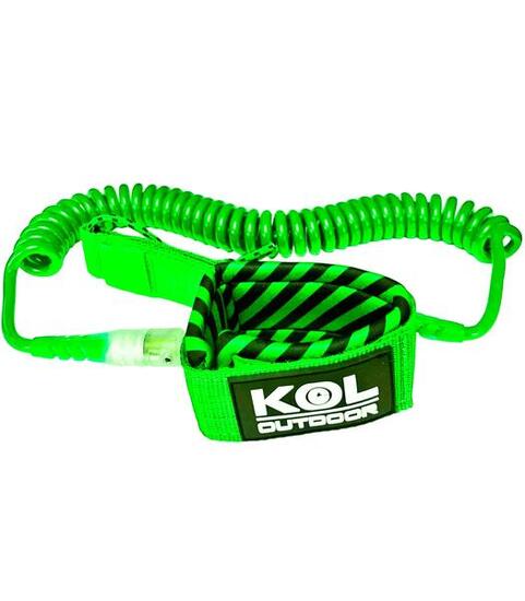 Leash ou sangle de sécurité pour planches de paddle surf. Vert
