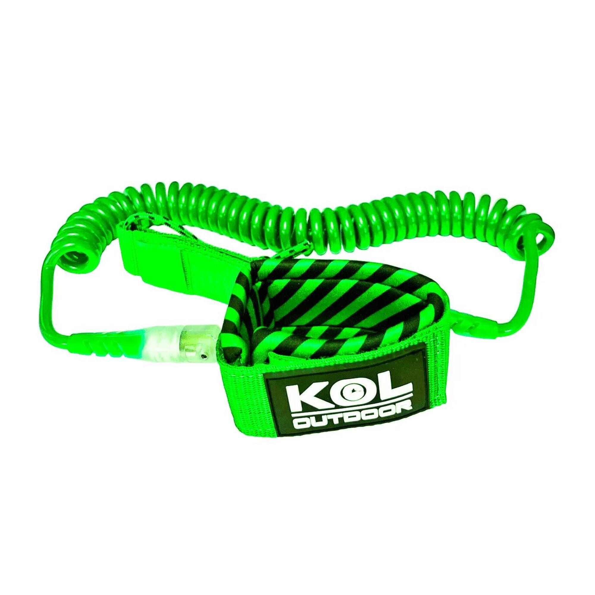 Kol Outdoor - Leash Ou Sangle De Sécurité Pour Planches De Paddle Surf. Vert - Leash - Noir|vert - 305 Mm - Decathlon